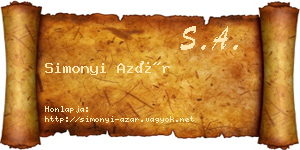 Simonyi Azár névjegykártya